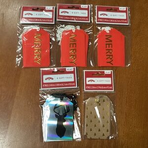 Holiday Time Gift Tags 5 packs/40 gift tags and 2 Packs of tissue papers